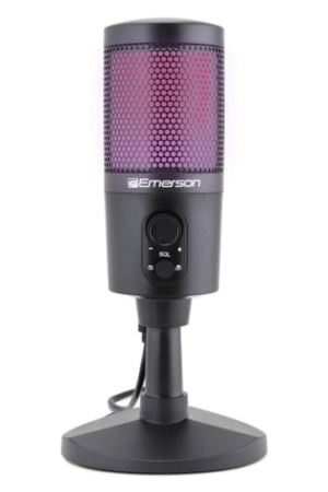 Emerson USB Gaming & Streaming Microphone with RGB Lighting with