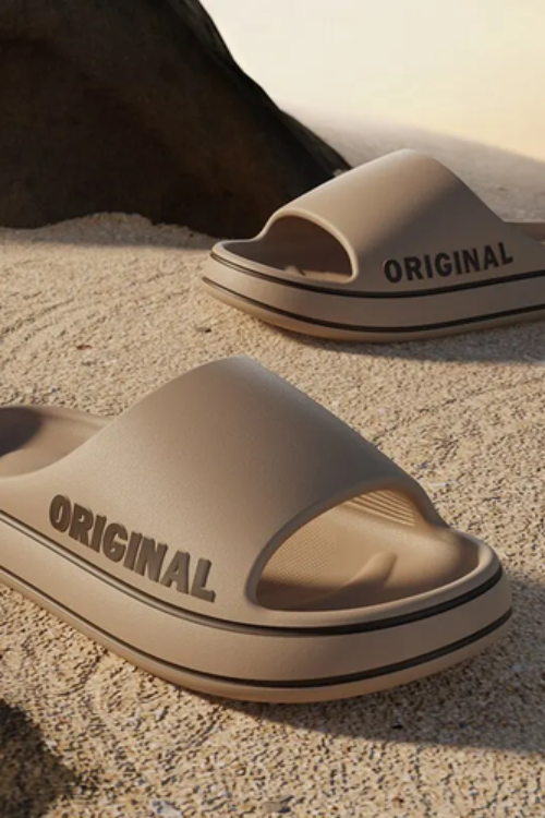 Feslishoet Women Letter Slippers Beach Slides Solid Color Mens Thick