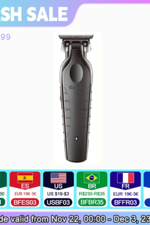 Kemei Professional Barber Cordless 1200 mAh Electric Hair Clippers USB