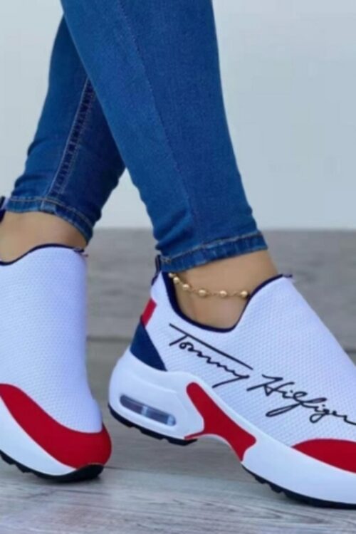 Casual Breathable Wedges Ladies Walking Sneakers Flat Women Shoes