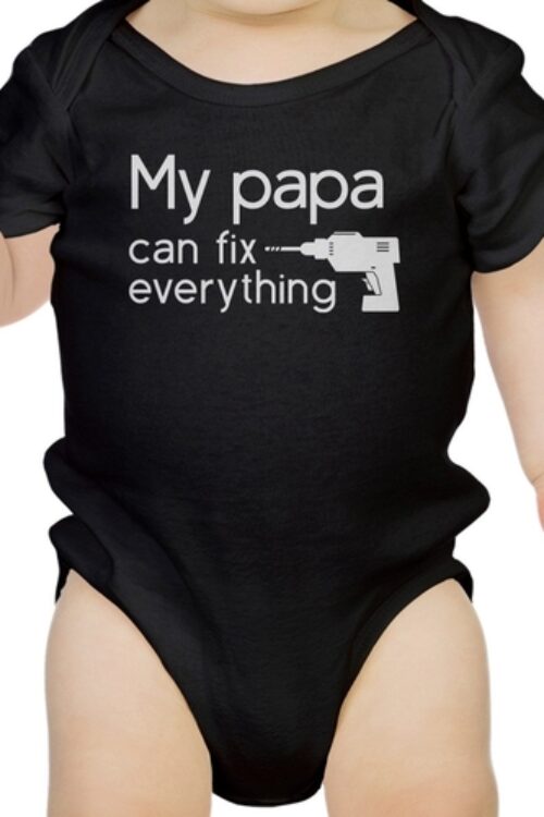 My Papa Fix Black Cute Baby Onesie Unique Fathers
