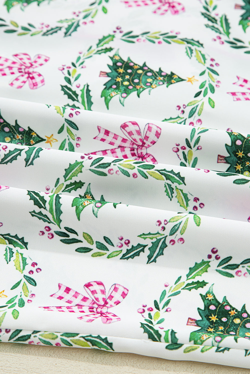 Christmas Velvet Trim Top and Shorts Pajama Set - Image 5