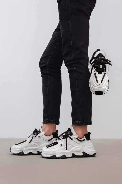 UK -6-Chunky White & Black Sneakers for Men – Stylish Casual Shoes