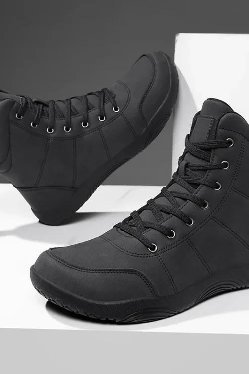 New Wide Toe Box Hiking Shoes for Men Women High Top Sneakers Synthetic Leather Lace Up Outdoor Non-slip Trail Running Shoes