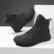New Wide Toe Box Hiking Shoes for Men Women High Top Sneakers Synthetic Leather Lace Up Outdoor Non-slip Trail Running Shoes