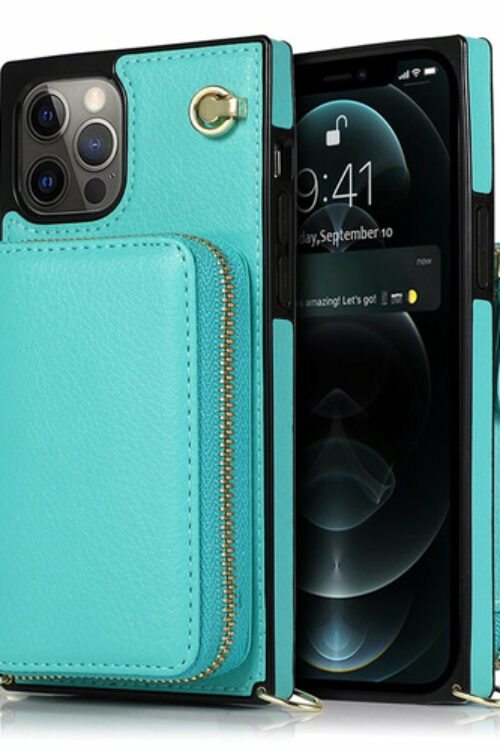 Zipper Wallet Case with Adjustable Crossbody Strap for iphone