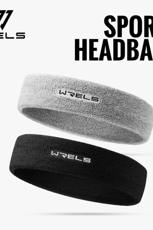 WRELS Sweatbands Sports Moisture Wicking Athletic Cotton Terry Cloth Sweatband Tennis Basketball Running Gym Sports Headband