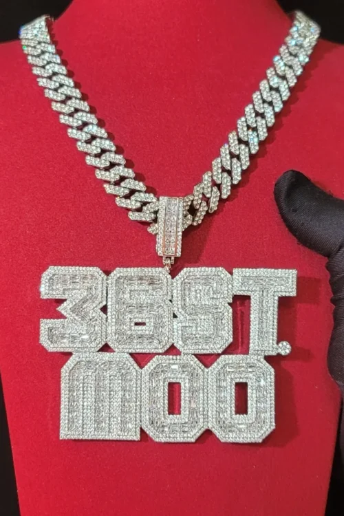 Custom Square Baguettecz Name Pendant Personalized Number Or Letter Necklace Chain For Him Her Birthday Gifts Hip Hop Jewelry