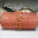 Orange Evening Bags Purses Cylindrical Shape Sliver/ Gold Wedding Bridal Purses Women’s Diamond Bag Formal Rhinestone Clutches