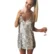 Deep V Neck Autumn Silver Sequined Backless Sexy Dress Women Off Shoulder Mini Christmas Party Club Vestidos