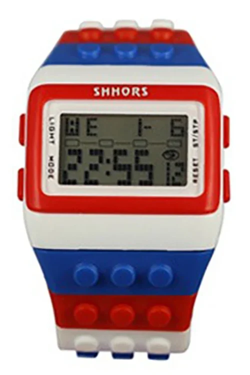 UTHAI CE145 Colorful Building Blocks DIY Digital Electronic Student Watch Leisure Sport Fashion Multifunctional Children’s Watch