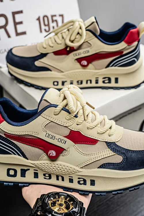 2025 spring men’s new outdoor mesh sports shoes breathable comfortable soft sole casual shoes