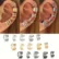 5/15Pcs Set Of Hollow Leaf Design Clip On Earrings,Zinc Alloy Jewelry Simple Sweet Personality Style Female Ear Decor Gift