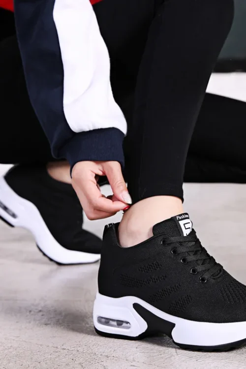Women’s Platform Mesh Breathable Sneakers Womens Spring New Casual Wedge Basket Shoes Tennis Female Thick Woman Summer Trainers
