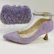 INSIGHTLINK Women's Lavender Rhinestones high heeled Shoes With Clutch Bag Crystal high-heeled Stiletto sandals Wedding shoes