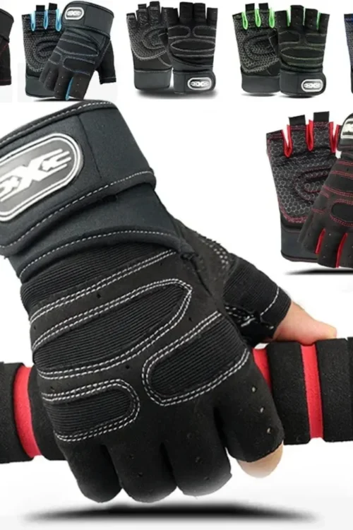 Gym Sport Gloves Fitness Weight Lifting Wristband Half Finger Gloves Outdoor Cycling Hiking NonSlip Glove Body Building Training