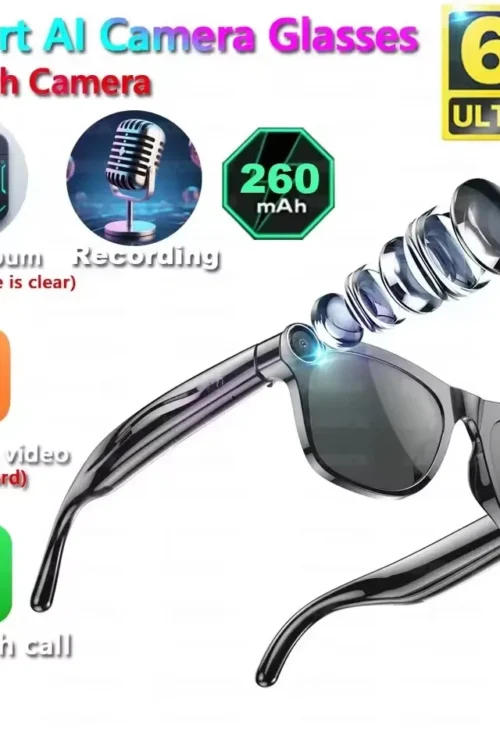 4K HD1080P AI Smart Glasses Photochromic Glasses Video Recording Bluetooth Call Glasses Waterproof Bluetooth Call Playing Music