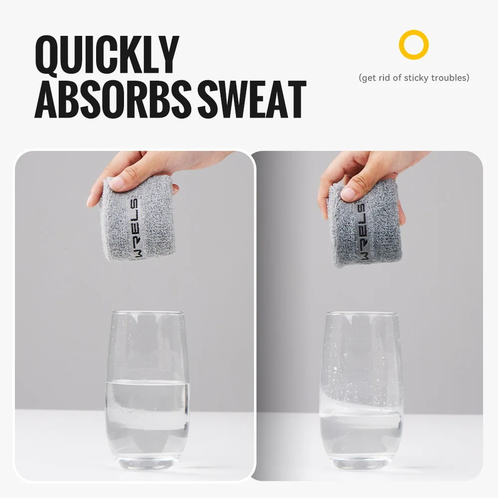 WRELS Sweatbands Sports Moisture Wicking Athletic Cotton Terry Cloth Sweatband Tennis Basketball Running Gym Sports Headband - Image 3