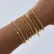Non Tarnish Stainless Steel Bracelet Stackable for Women, Thin Herribone Chain Bracelet Waterproof Gold Plated Jewelry