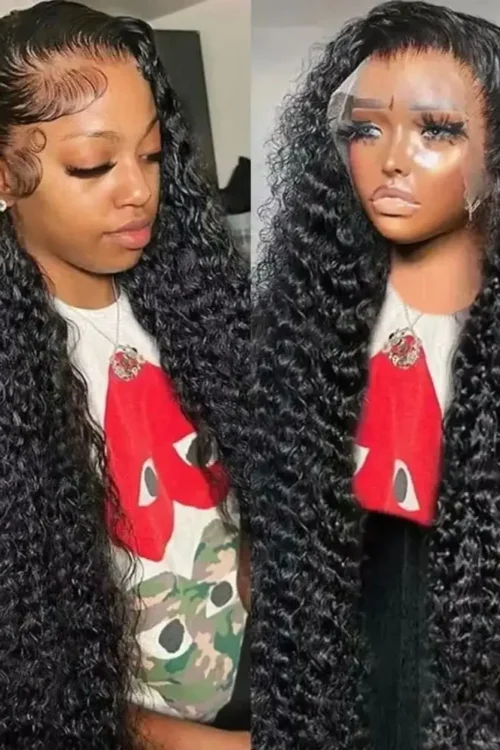200 Density 40 Inch 13×6 Deep Wave Hd Lace Frontal Wigs Human Hair curly wigs Water Wave 13×4 Lace Front Wig For Black Women Wig