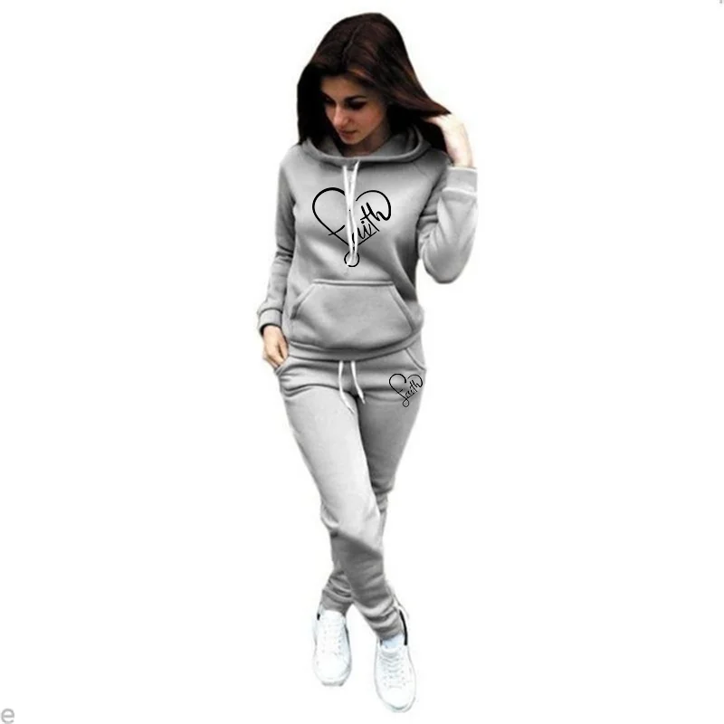 Fall and winter fashion hot new high quality pullover set street loose women's hoodie + sweatpants two-piece set - Image 4