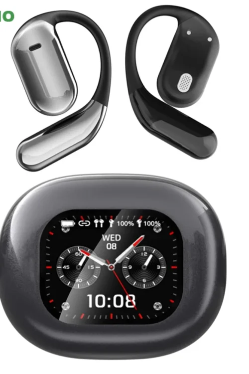 UYUXIO AI Language Translation Earbuds Real Time LCD Touch Screen Open Ear Wireless Headphone with 144 Language for Business