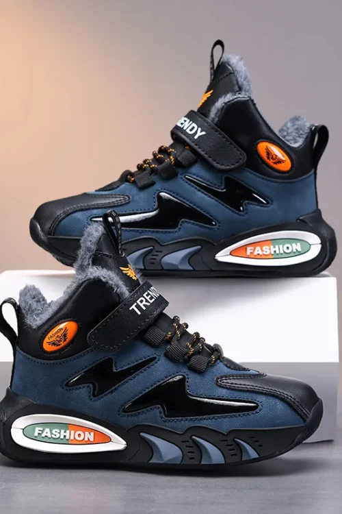 Plush Boys Sneaker Winter Snow Children Shoes Boots Warm Kids School Casual Sports Sneaker Outdoor Walking Ankle Boots for Boy