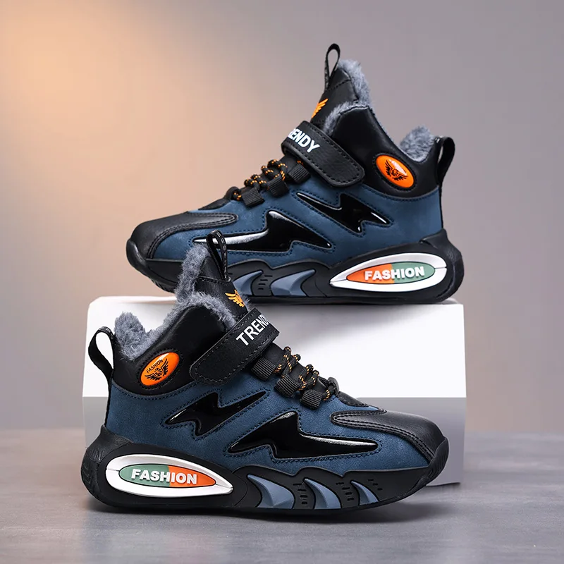 Plush Boys Sneaker Winter Snow Children Shoes Boots Warm Kids School Casual Sports Sneaker Outdoor Walking Ankle Boots for Boy