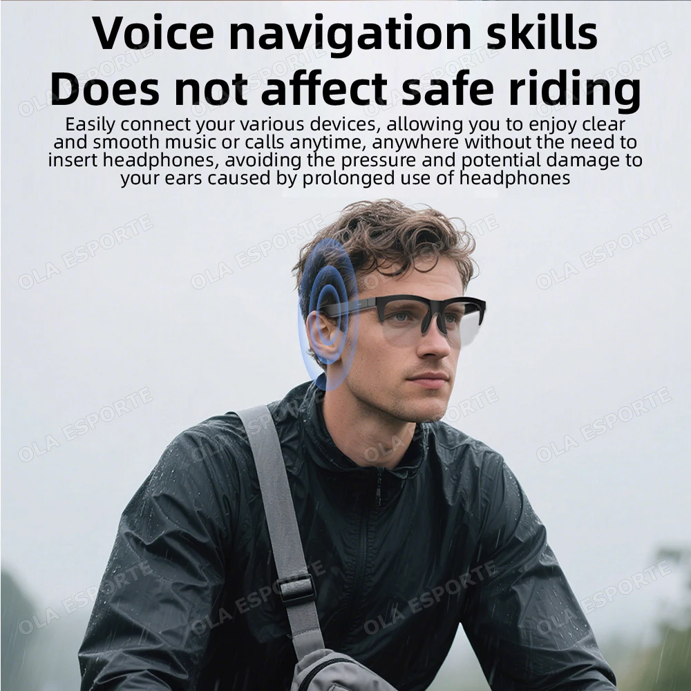 New Outdoor Sports Smart Glasses 2026 Music Control Wireless BT Voice Calls Photosensitive Color Change UV Polarized Sunglasses - Image 3