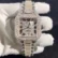40mm Two tone Stainless Steel Silica Watch Half Body, Iced Men's Luxury Square Diamond Hiphop Automatic Machine Watch