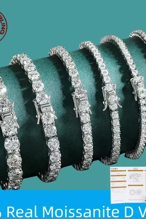 100% Real Moissanite Tennis Bracelet for Women Lab Diamond Original S925 sterling silver Jewelry Hip Hop Jewelry Creativity Gift