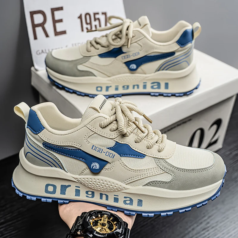 2025 spring men's new outdoor mesh sports shoes breathable comfortable soft sole casual shoes - Image 2