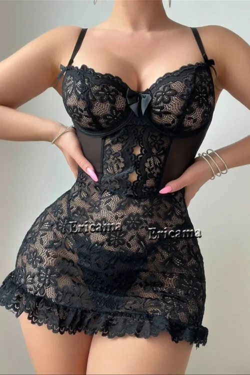 New Sexy Lace Lingerie Set Women’s Underwear Transparent Lace Bra Party Sets Lace Lingerie Bra Set Underwear Set