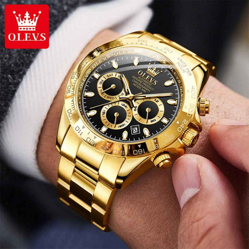 OLEVS 6638 Men Watch Brand Mechanical Movement Automatic Watch Men Luxury Waterproof Calendar Timing Code Original Men Watch - Image 2