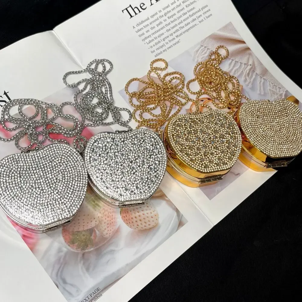 Detachable Long Chain Rhinestone Inlay Clutch Bag Lightweight Waterproof Crystal Glitter Purse Small Capacity Glitter - Image 5