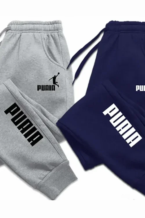 PUAIA Print Men’s Pants Autumn/Winter New Sport Jogging Trousers Fitness Loose Fit Clothing Solid Color Outfit Streetwear Pants