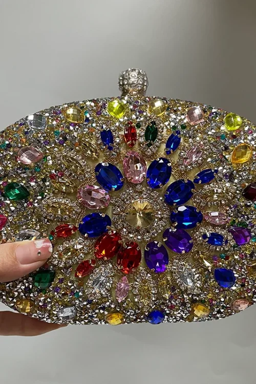 European American Party Banquet Clutch Sunflower Evening Bag Rhinestone Crystal Wedding Handbags and Purse Unique Clutch Bags