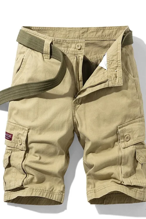 Summer cotton shorts for men thin casual sports straight leg pants Japanese solid color shorts outdoor versatile work pants