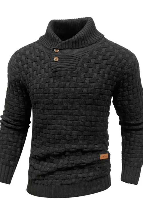 Men’s Sweater Winter Knitted Crew Neck Warm Soft Long Sleeve Pullover Textured Ribbed Edge Comfortable High Quality Top US Size