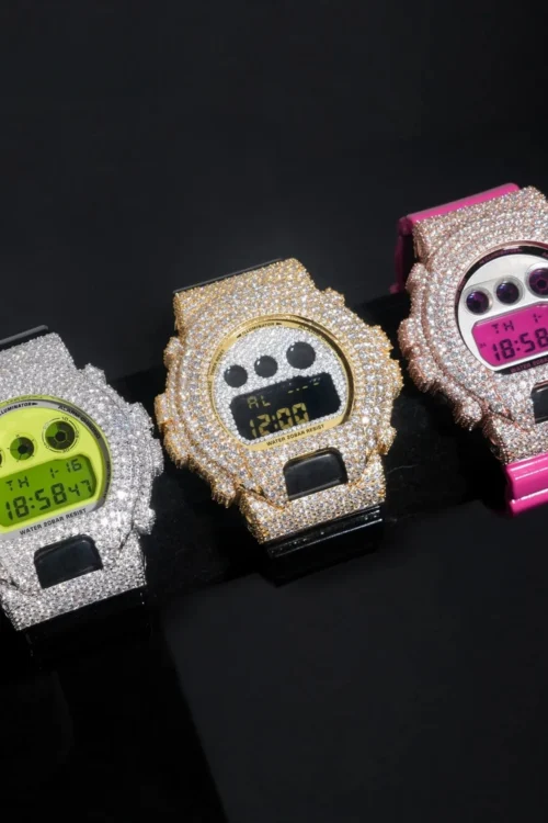 925 sterling silver all ice VVS Moissanite DW6900 watch hip-hop jewelry passes diamond tester men’s watch bezel