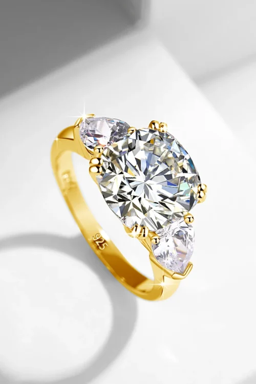 5ct Cushion Cut 3 Stone Moissanite Ring Gold With GRA Certificate D Color VVS1 Eternity Engagement Jewelry For Women Gifts Sale