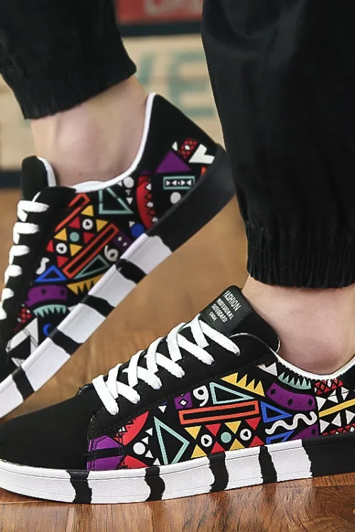 Summer Trendy Men’s New Board Shoes Outdoor non slip walking Men Sporty Shoe Canvas Pattern Casual Sneakers male Zapatos