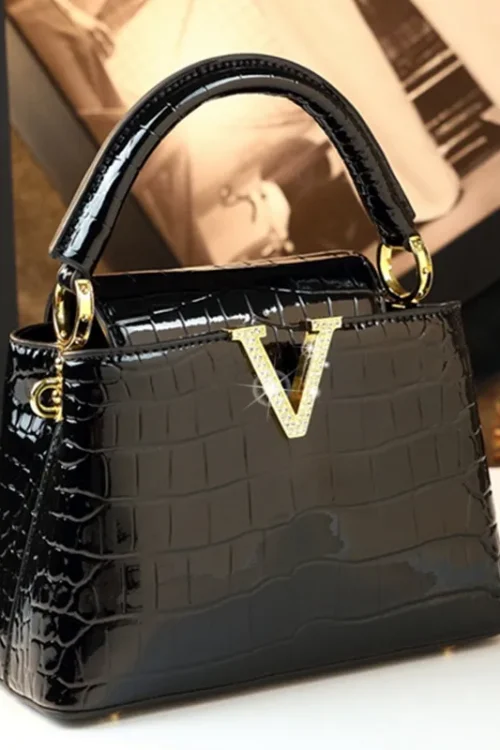 2025 New Crocodile Pattern Leather Women Handbags Luxury Fashion Small Shoulder Messenger Bag Portable Crossbody Shell Bags