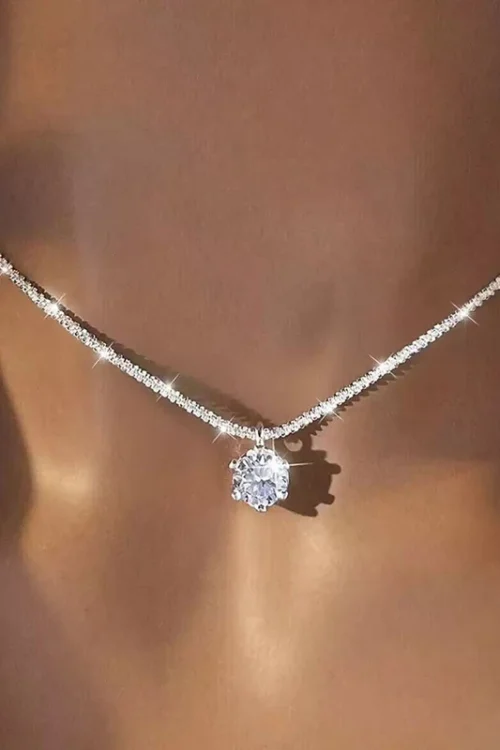 GRA Moissanite 6 Prong Crown Pendant Necklace Real S925 Sterling Silver Sparkling Cauliflower Chain for Women Fine Jewelry