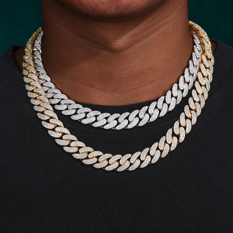 TUHE High quality Unisex VVS1 D Color Moissanite 8mm -18mm Cuban Chain Bracelet S925 Silver For Men Hip Hop Jewelry - Image 4