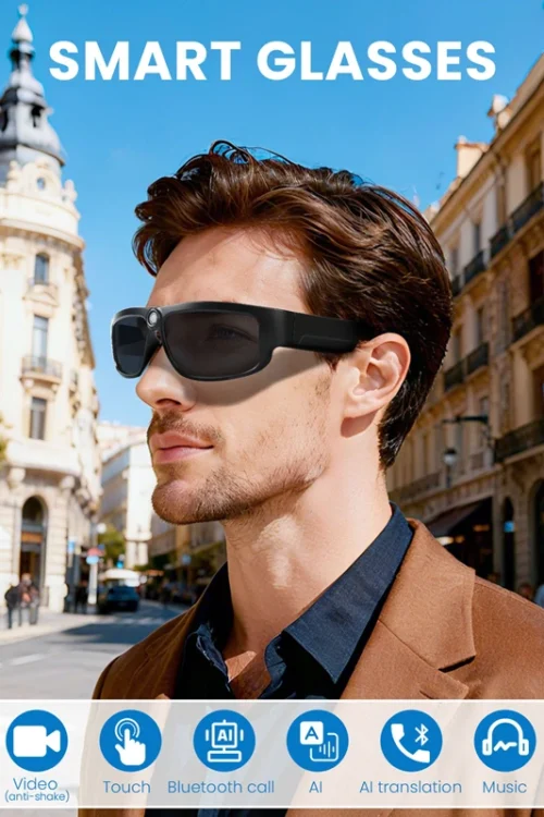 Smart Translation AI Glasses 4K Camera Outdoor Bicycle Motorcycle DVR Video 1080P Insert Card To Use Portable Recorder Glasses