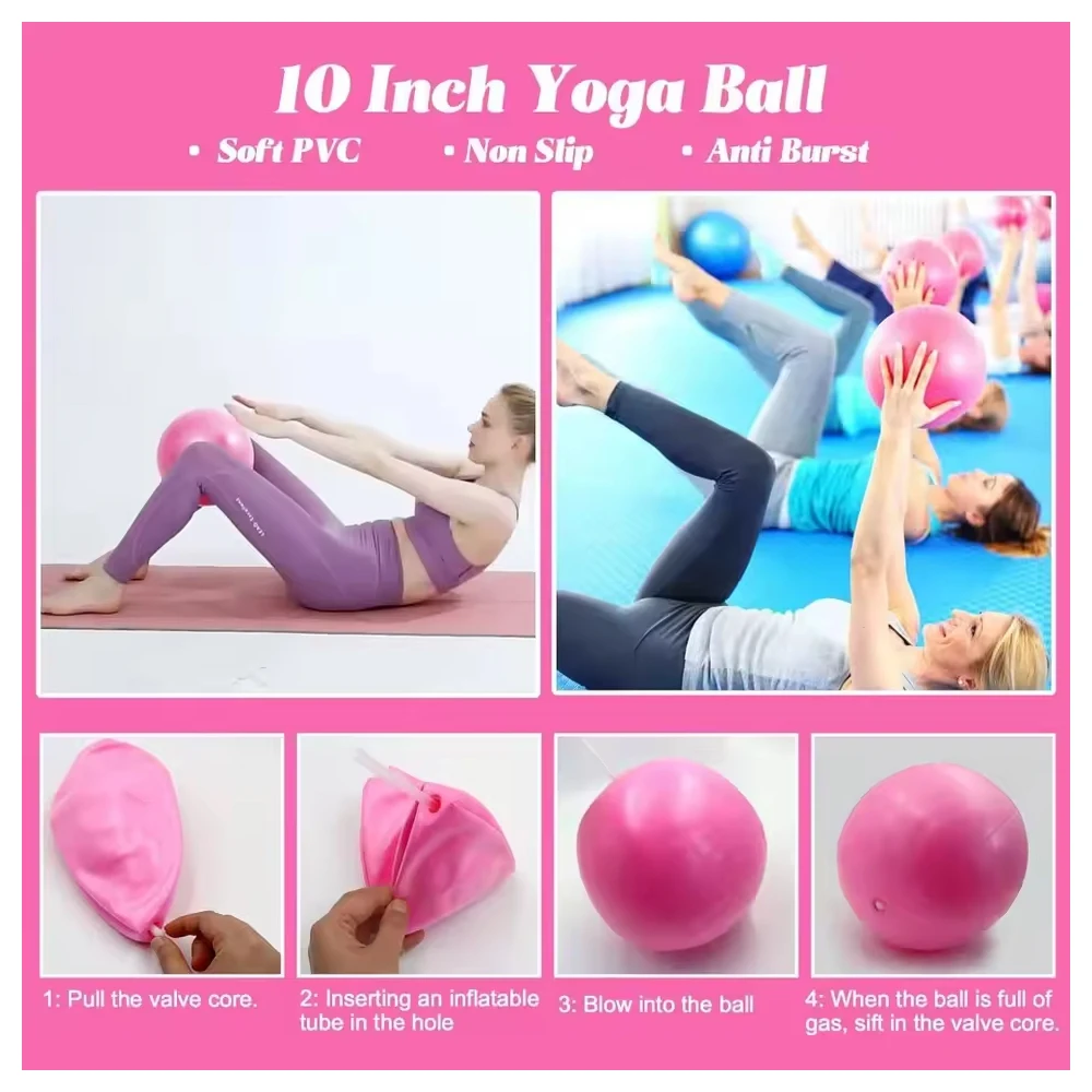 Pilates Yoga Set 13 Piece Home Pilates Kit for Women Pilates Equipment Toning Fitness Essentials Starter Set Accessories - Image 4