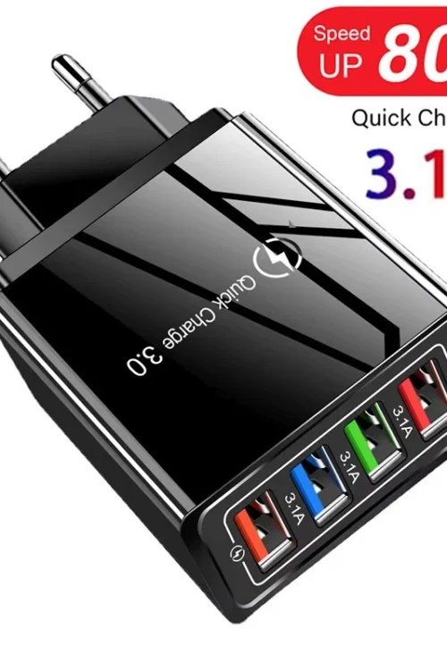 Fast 4 USB Charger Quick Charge 3.0 Fast USB Wall Charger Portable Mobile Charger QC 3.0 Adapter for iPhone Samsung EU US Plug
