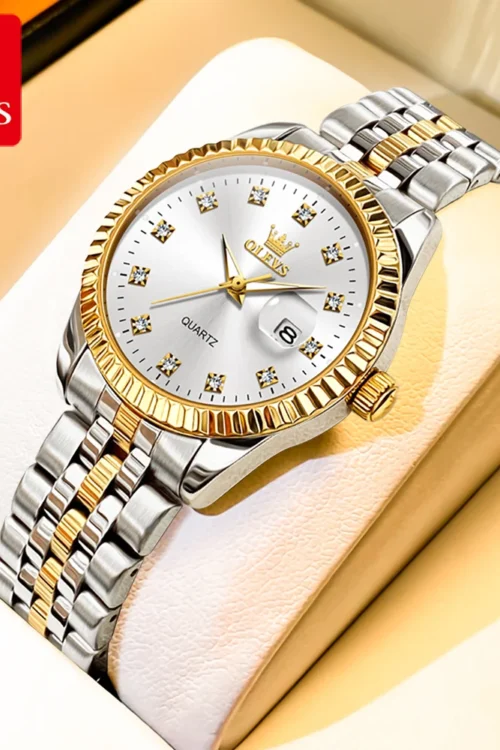 OLEVS 5526 Women Watch Diamond Scale Quartz Fashion Ladies Wrist Watches Date Waterproof Luminous Luxury Dress Watch For Women