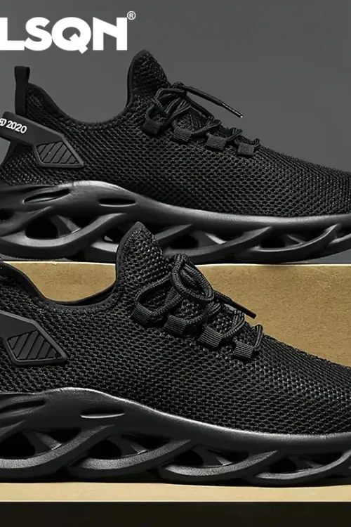 Men Sports Running Black Jogging Shoes Casual Sneakers Brown Outdoor Breathable Mesh Women Light Shock-absorption Black Tennis